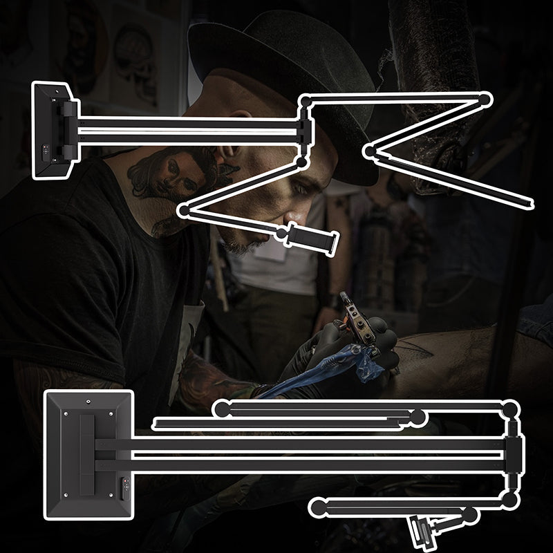 Taidu Tattoo Adjustable Wall-mounted Work Light - Tattoo Furniture - Mithra Tattoo Supplies Canada