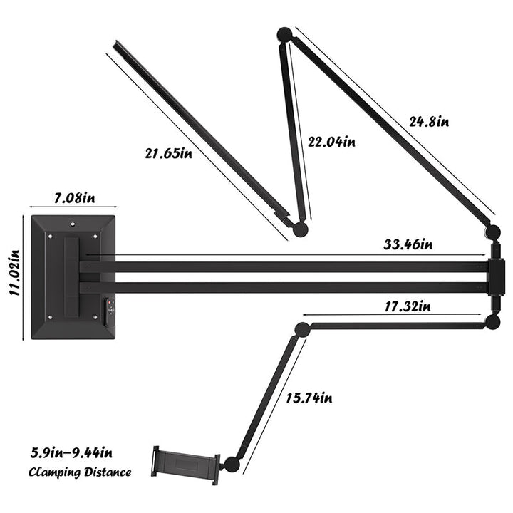 Taidu Tattoo Adjustable Wall-mounted Work Light - Tattoo Furniture - Mithra Tattoo Supplies Canada
