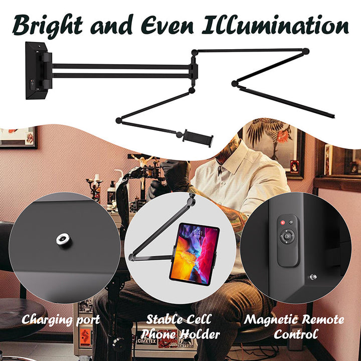 Taidu Tattoo Adjustable Wall-mounted Work Light - Tattoo Furniture - Mithra Tattoo Supplies Canada