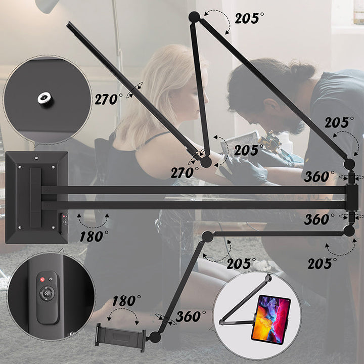 Taidu Tattoo Adjustable Wall-mounted Work Light - Tattoo Furniture - Mithra Tattoo Supplies Canada