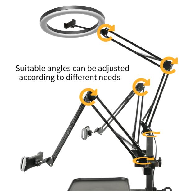 Taidu X2 Multi-Function Workbench with Ring Light and Phone Holder - Tattoo Furniture - Mithra Tattoo Supplies Canada