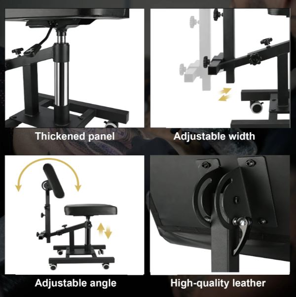 Taidu Multifunctional Tattoo Chair With Adjustable Armrest - Tattoo Furniture - Mithra Tattoo Supplies Canada