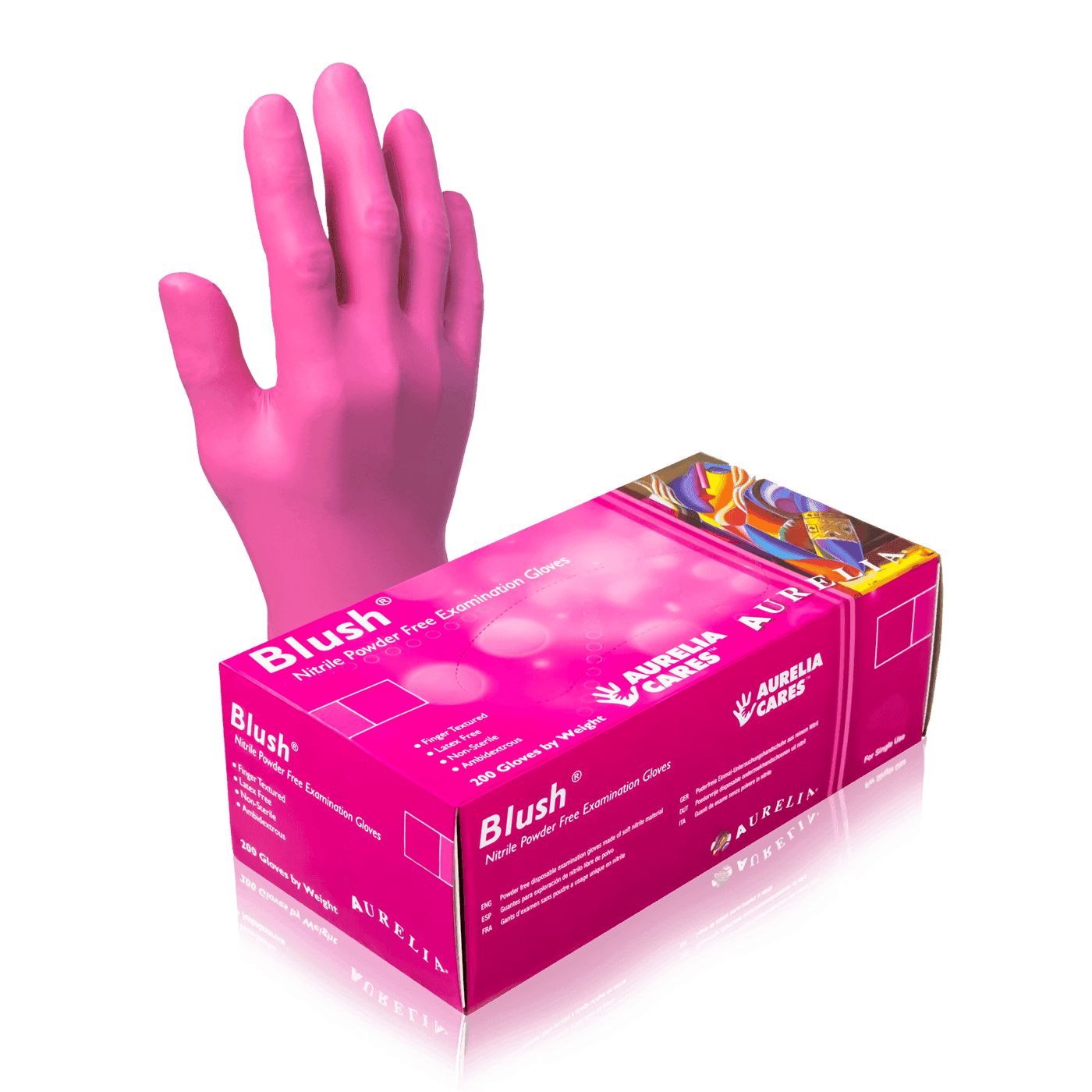 Aurelia Blush Nitrile Gloves (Box of 200) - Glove - Mithra Tattoo Supplies Canada