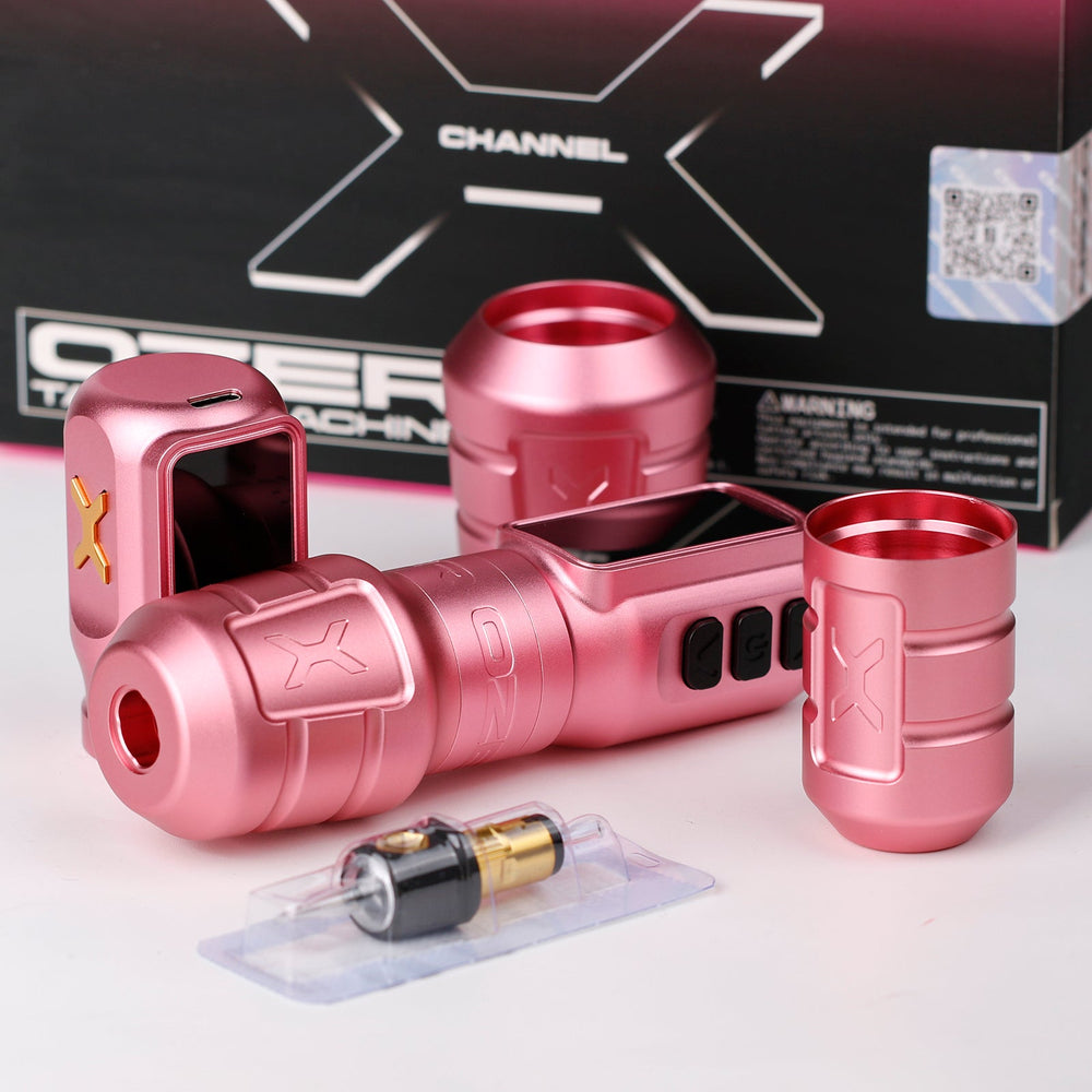 Ozer Channel X Tattoo Machine - Pink - Tattoo Machine - Mithra Tattoo Supplies Canada