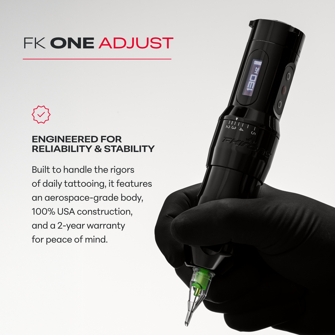 FK Irons One Adjust Wireless Tattoo Machine - Pop Pink - Tattoo Machine - Mithra Tattoo Supplies Canada