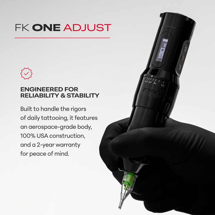 FK Irons One Adjust Wireless Tattoo Machine - Pop Pink - Tattoo Machine - Mithra Tattoo Supplies Canada