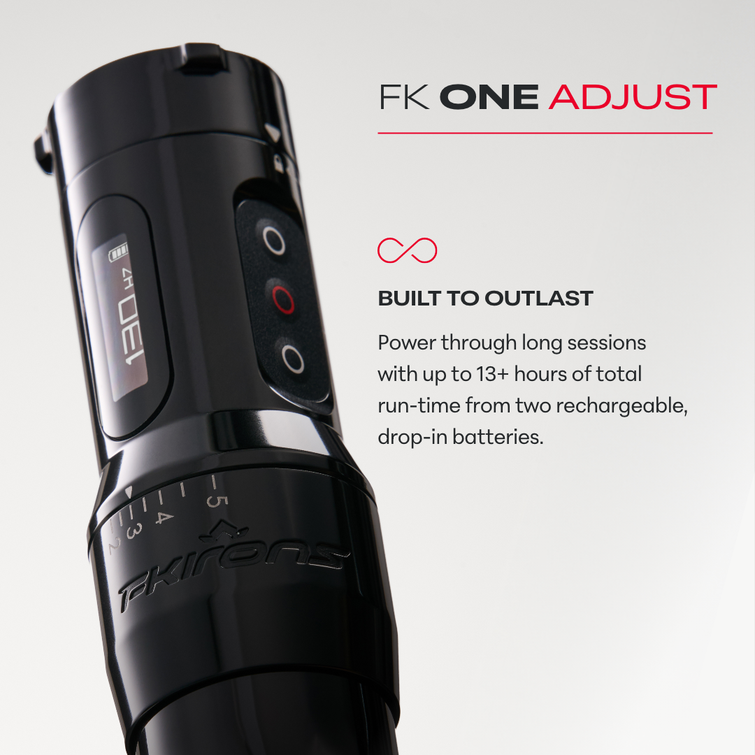FK Irons One Adjust Wireless Tattoo Machine - Gun Metal - Tattoo Machine - Mithra Tattoo Supplies Canada