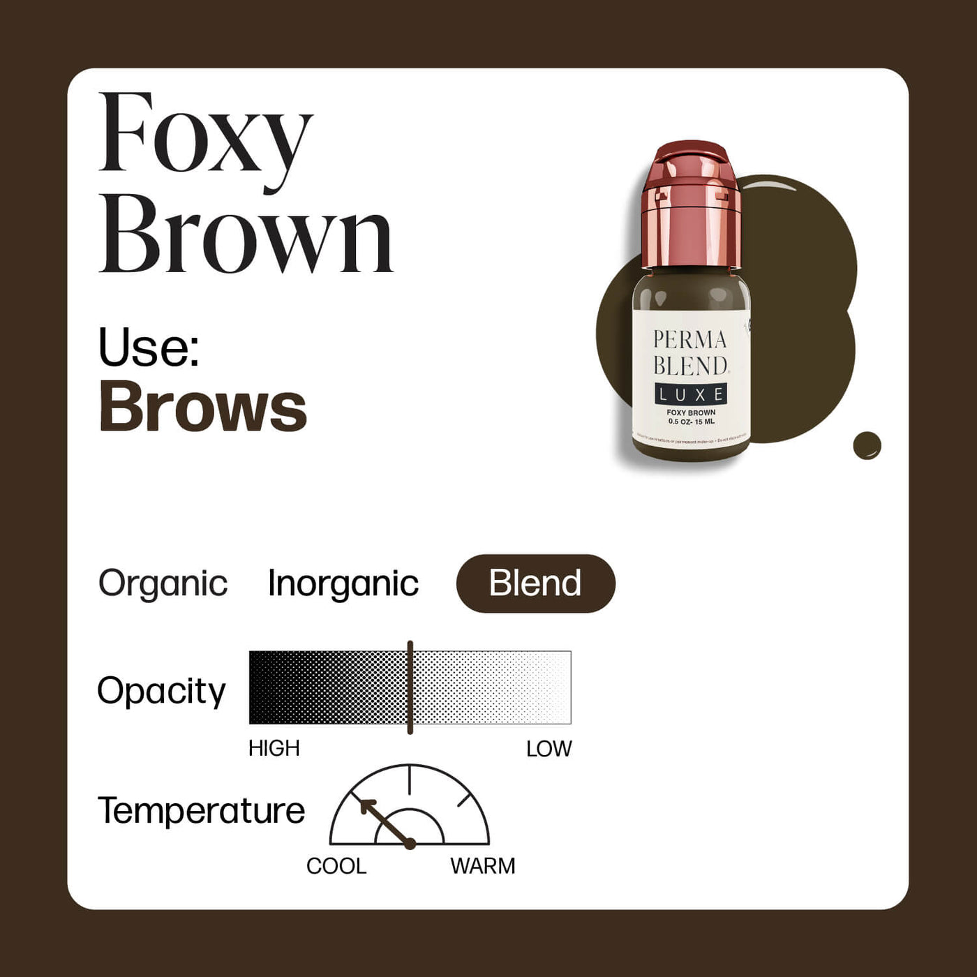 Perma Blend Luxe Foxy Brown - PMU Pigments - Mithra Tattoo Supplies Canada