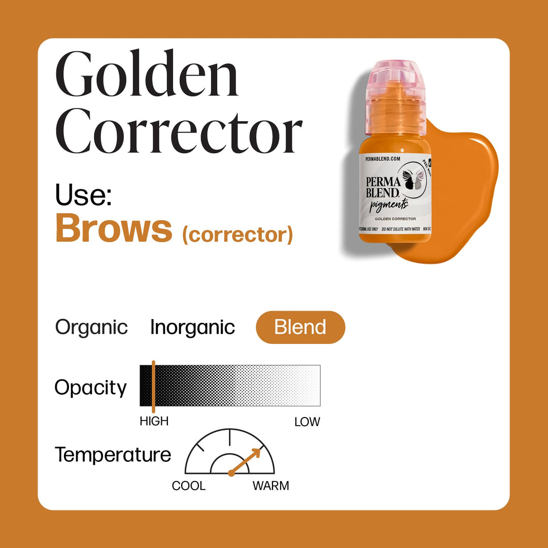 Perma Blend Golden Corrector - PMU Pigments - Mithra Tattoo Supplies Canada