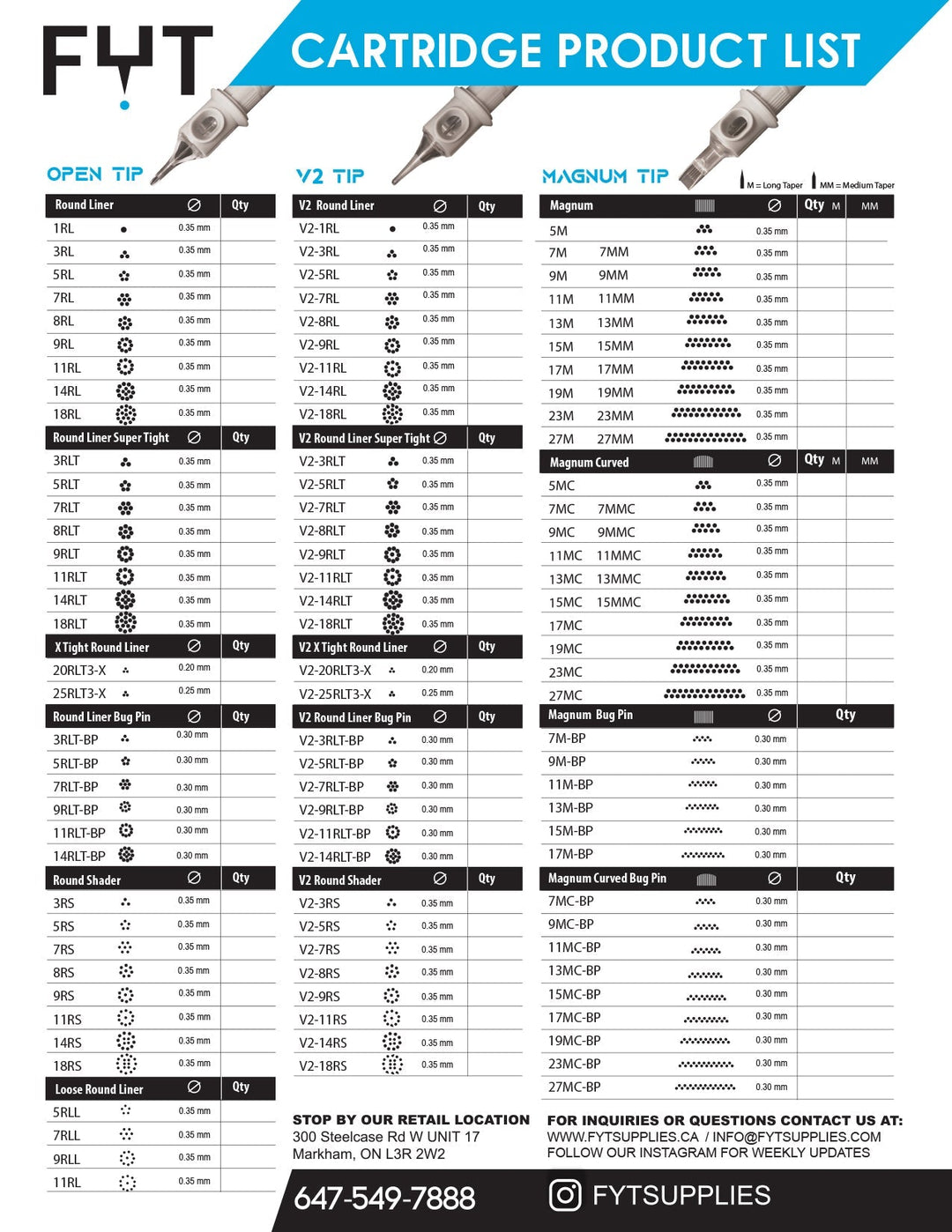 FYT Magnum Curved Cartridges - Cartridges - Mithra Tattoo Supplies Canada