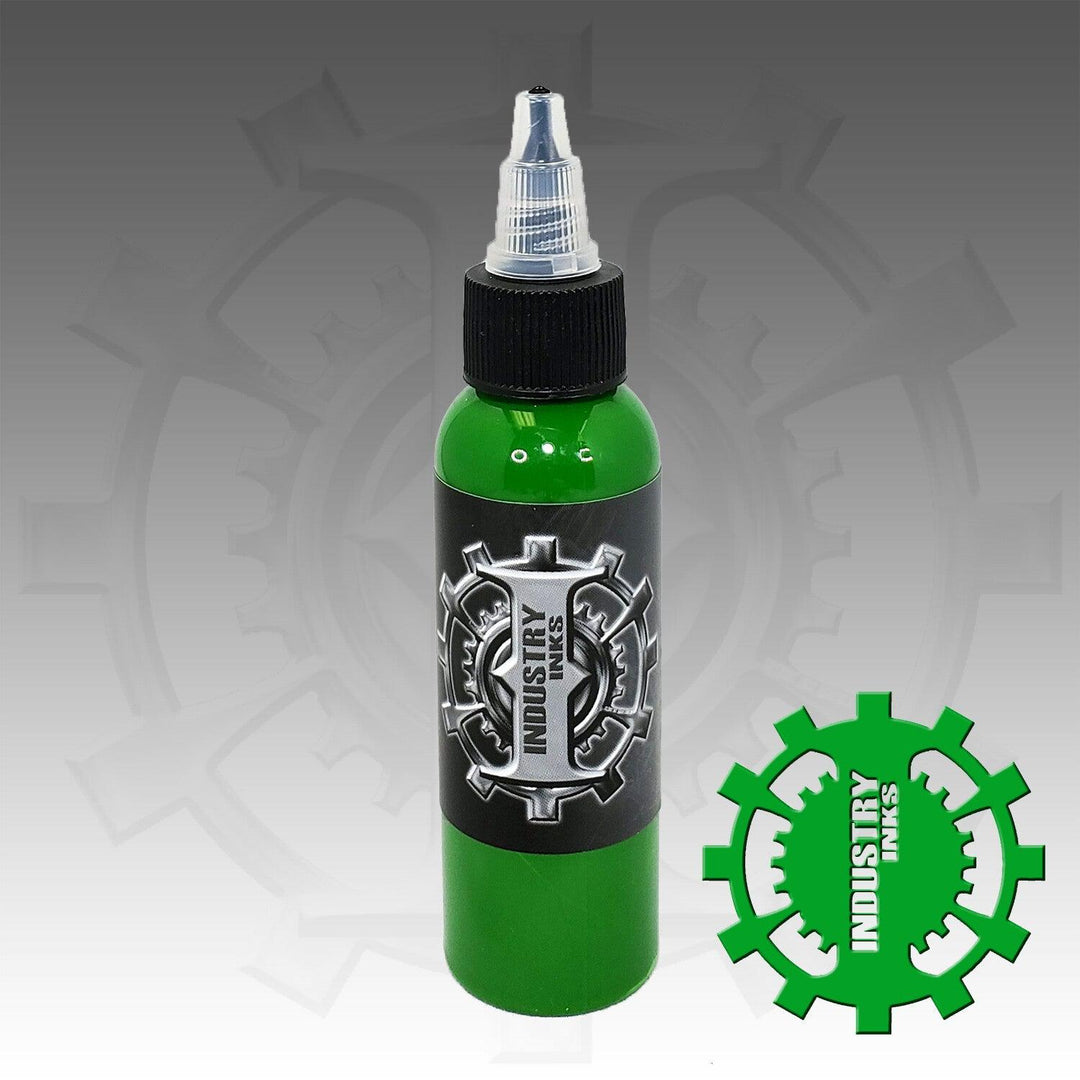 Industry Ink Bright Green - Tattoo Ink - Mithra Tattoo Supplies Canada